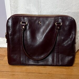 Stunning, perfect condition oxblood color genuine leather bag/laptop case